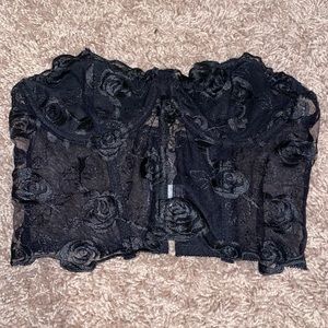 Floral Lace Crop Tube Top